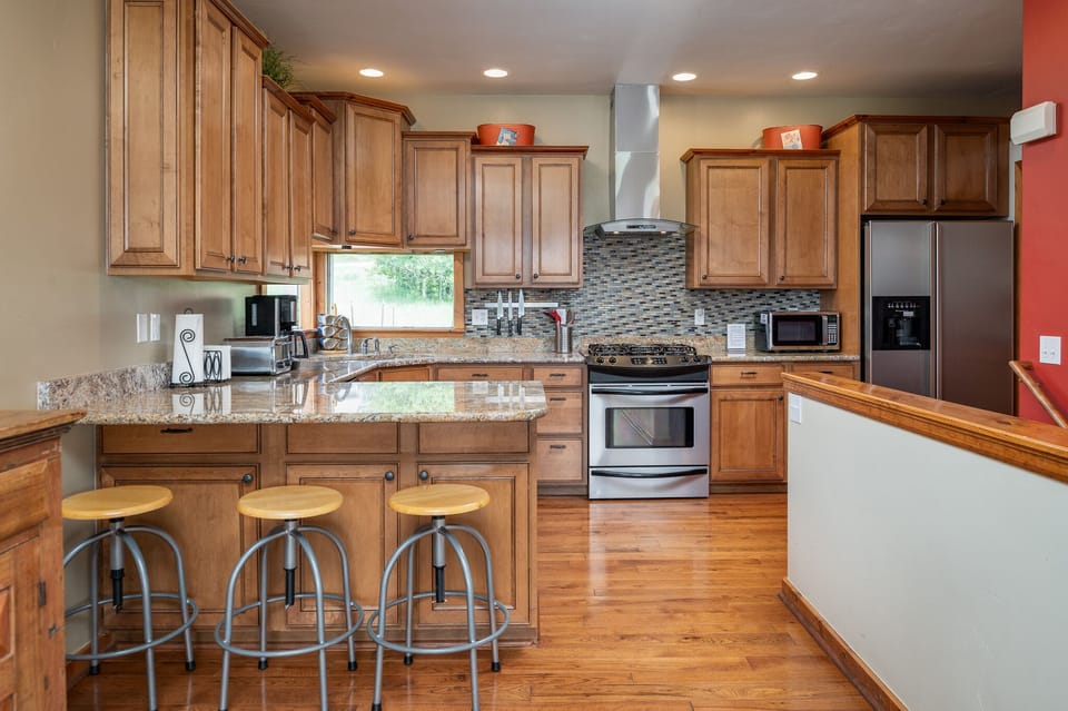 Kitchen with bar seating