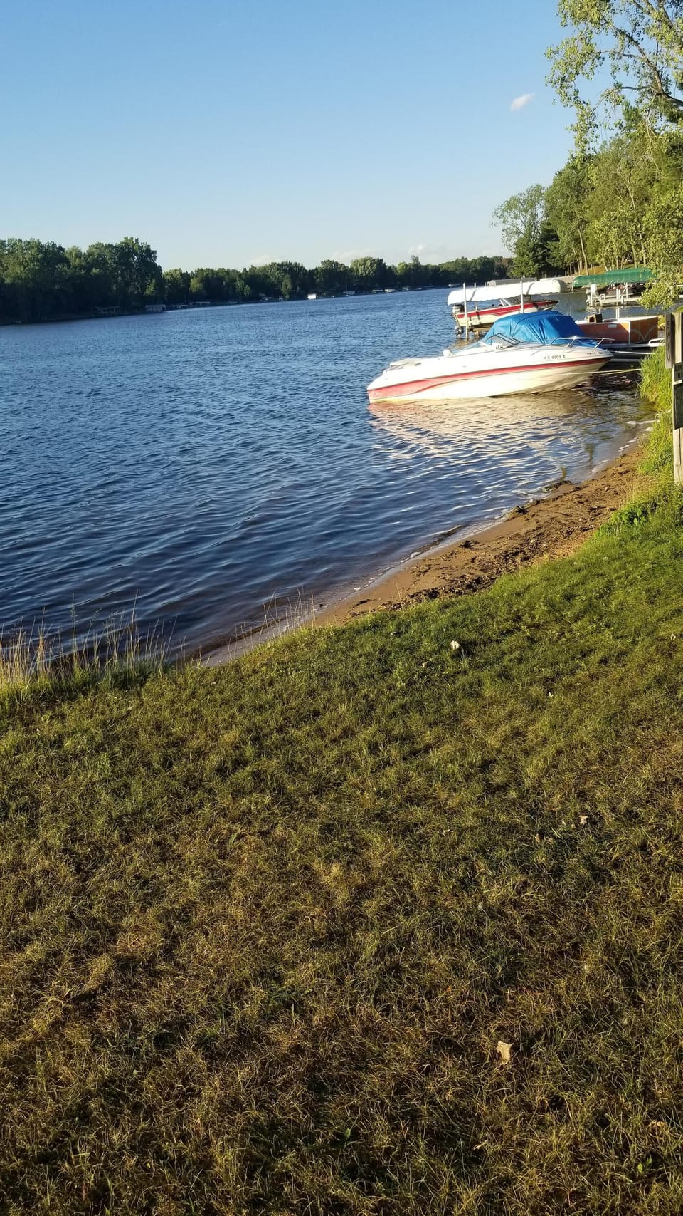 Lake Camelot Picnic Tables and swimming area.  Located about 1 block away.