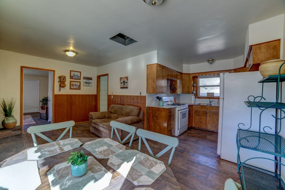 Dining area next to kitchen newly furnished.