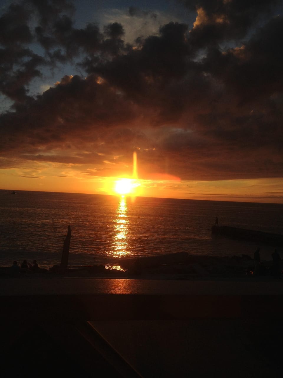 You have the sunset;  the sun's slow drop in the sky to the awesome afterglow!