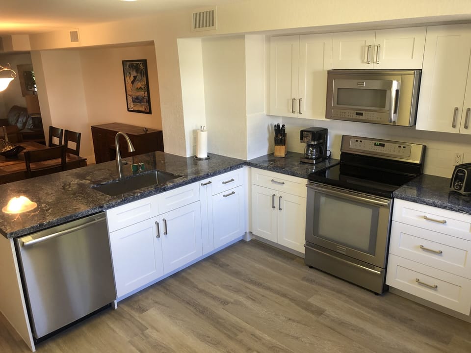 Brand New Shaker Style Kitchen W/Beautiful Exotic Blue Counter Tops!