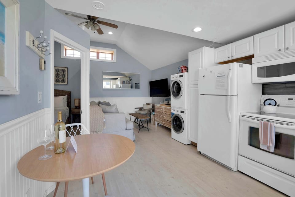 Washer and dyer available for use near the kitchen area