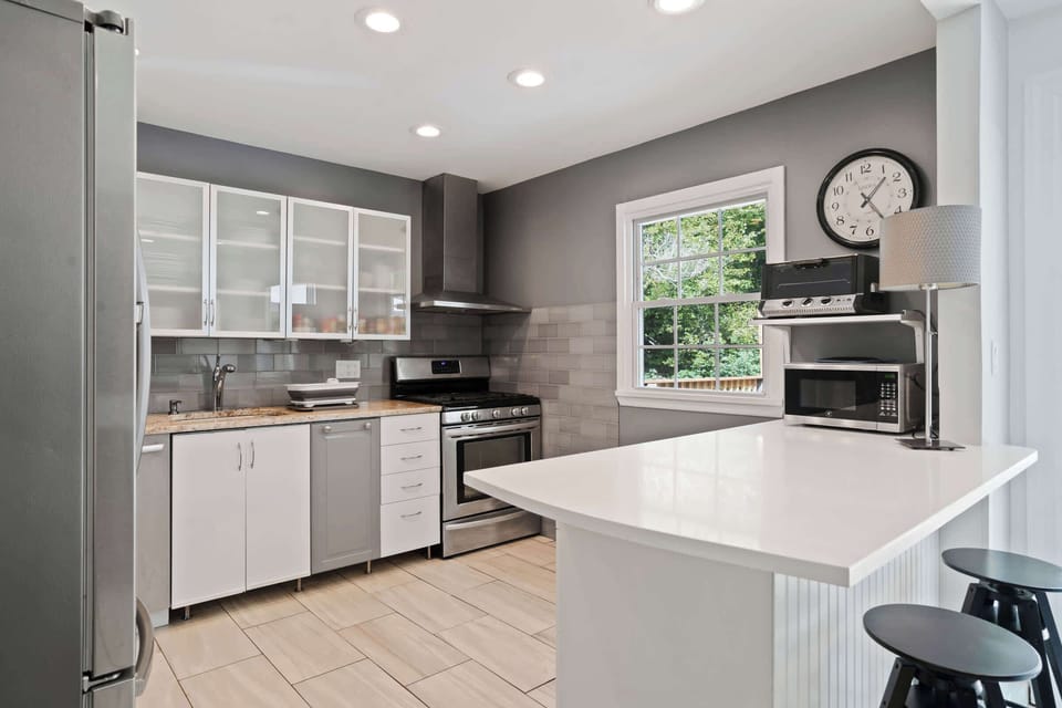 Modern kitchen with island seating