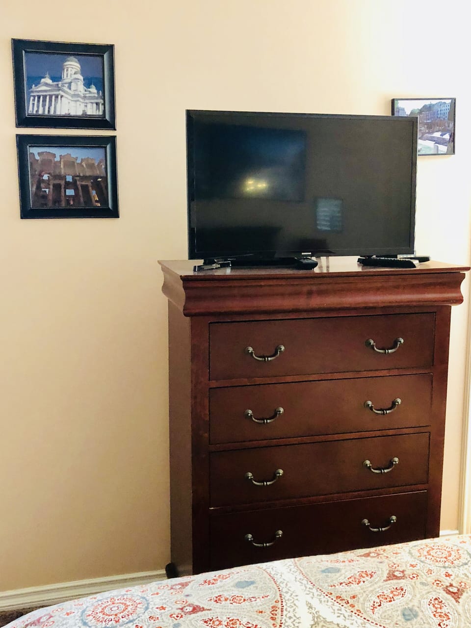 Master bedroom with smart TV