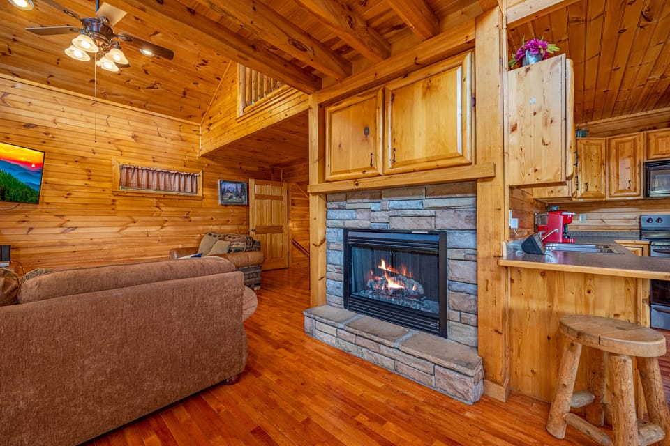 Living room electric fireplace