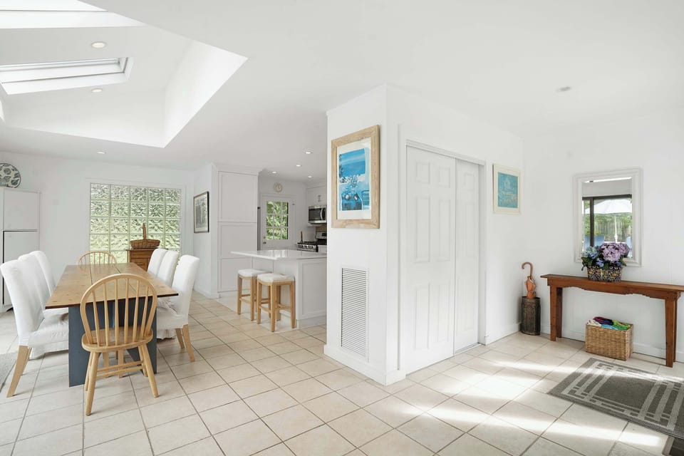 Dining adjacent to the kitchen area
