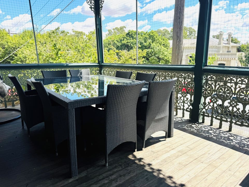 Private balcony in the treetops.
