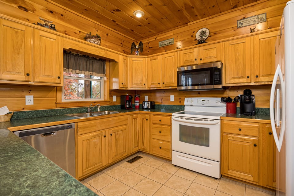 Our kitchen is fully outfitted with everything needed for cooking for your group!