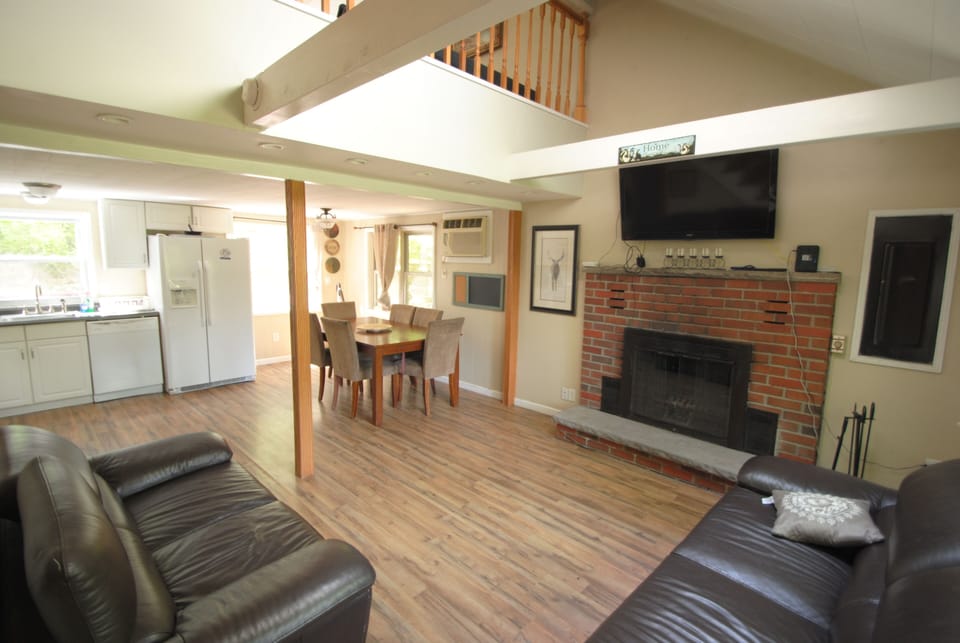 living room with fireplace 