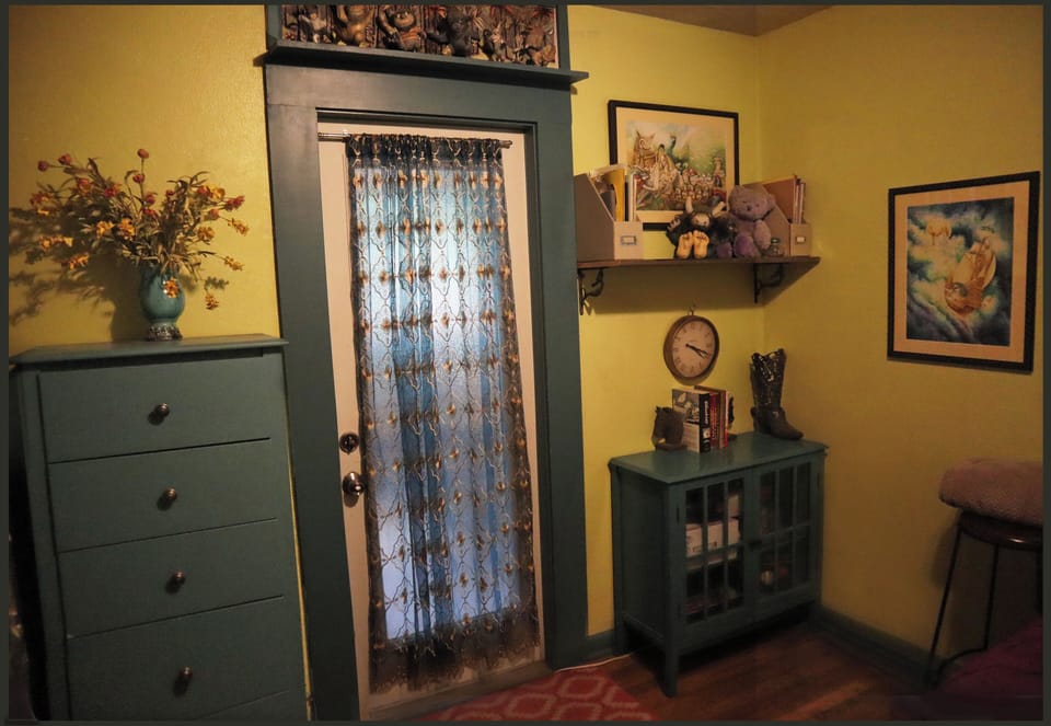 Rm#2 has a door leading to the enclosed porch, medication nook and yard.