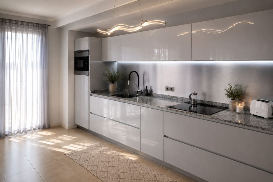 Fitted kitchen with appliances