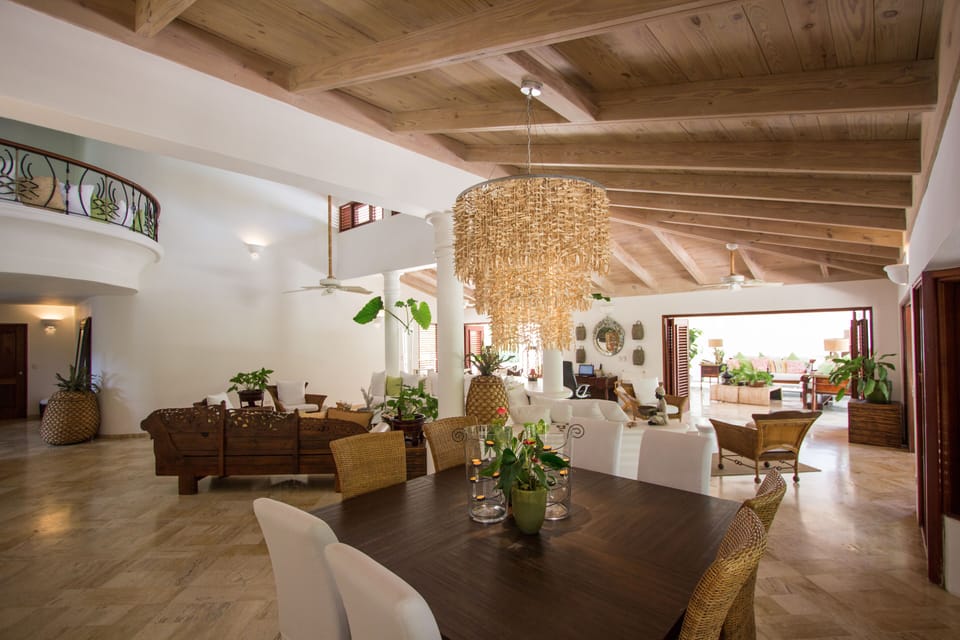 Dining room, living room and terrace