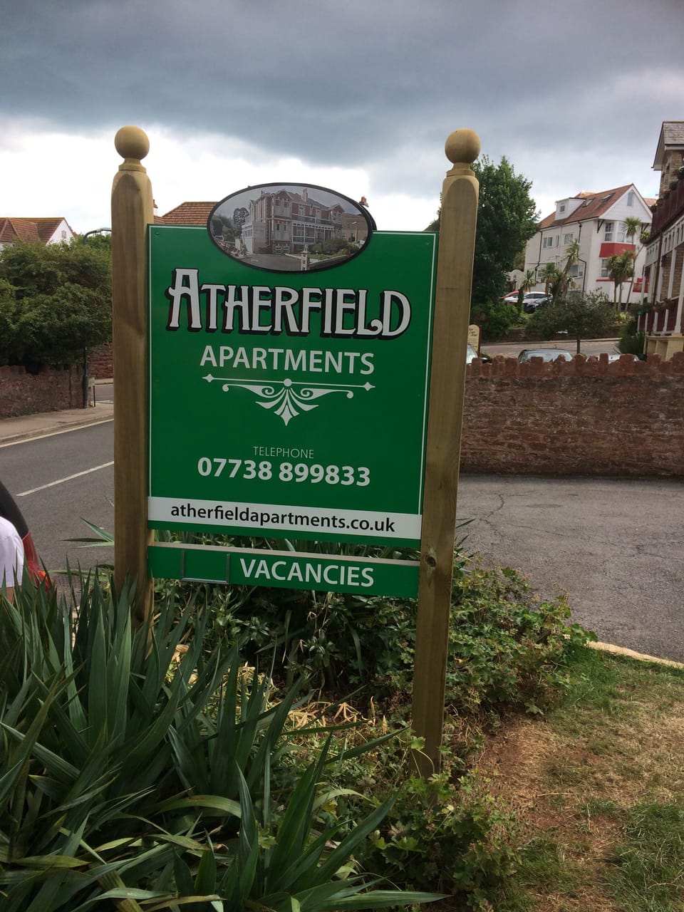 Atherfield Apartments front garden sign 