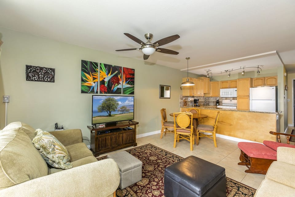 Queen size sofa bed, flat screen TV, window AC, and Wi-Fi