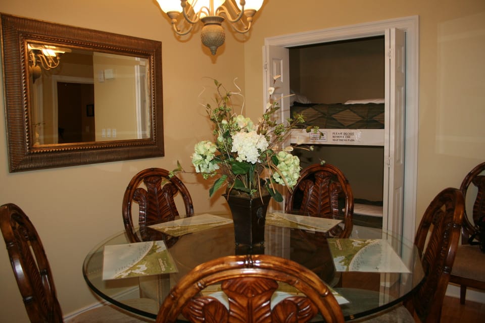 Twin bunks by the dining area.