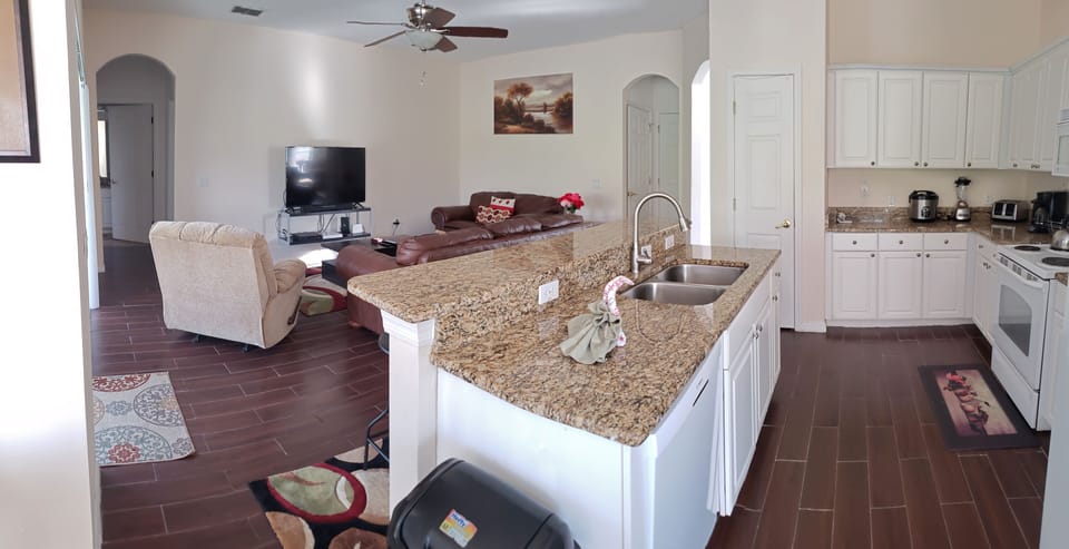 Kitchen overlooking living room1