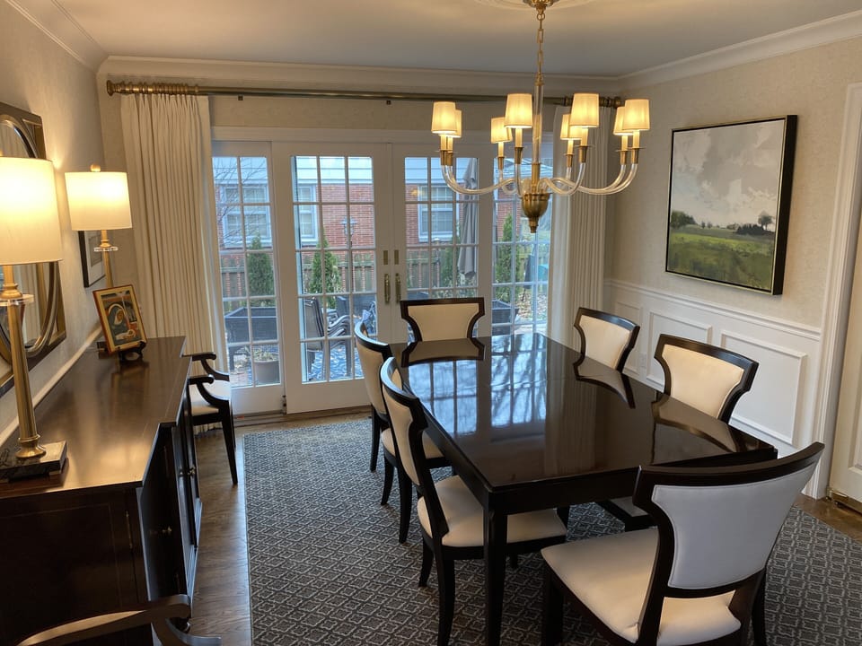 Dining room opens to patio. 