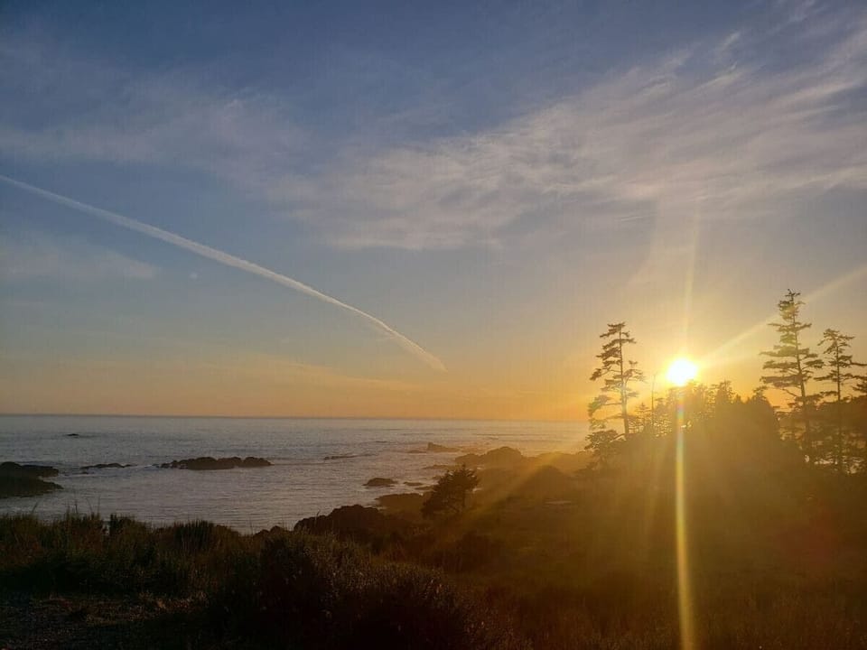Spring sunset from the rocks a half hour walk from the property