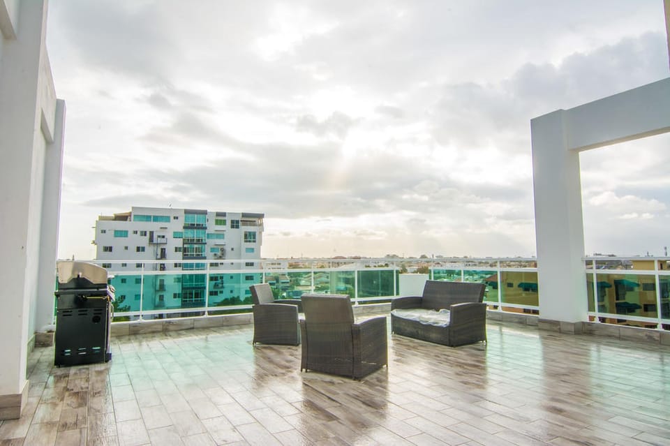 Shared rooftop terrace with barbecue