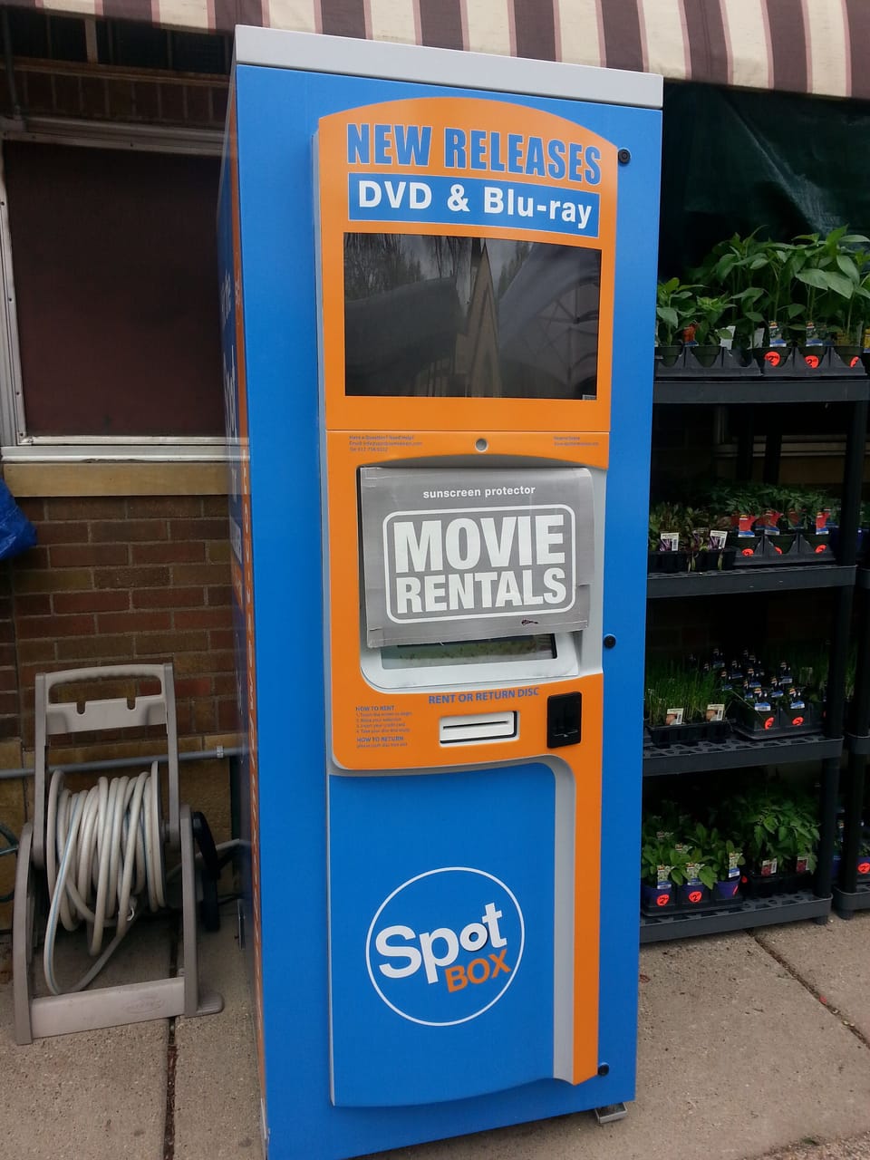 1 block to movie rental at the local market