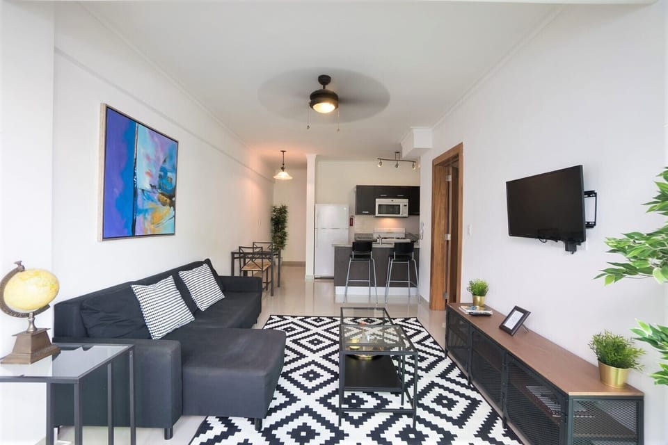 Spacious livingroom with open kitchen, huge private terrace, TV + Fast WIFI