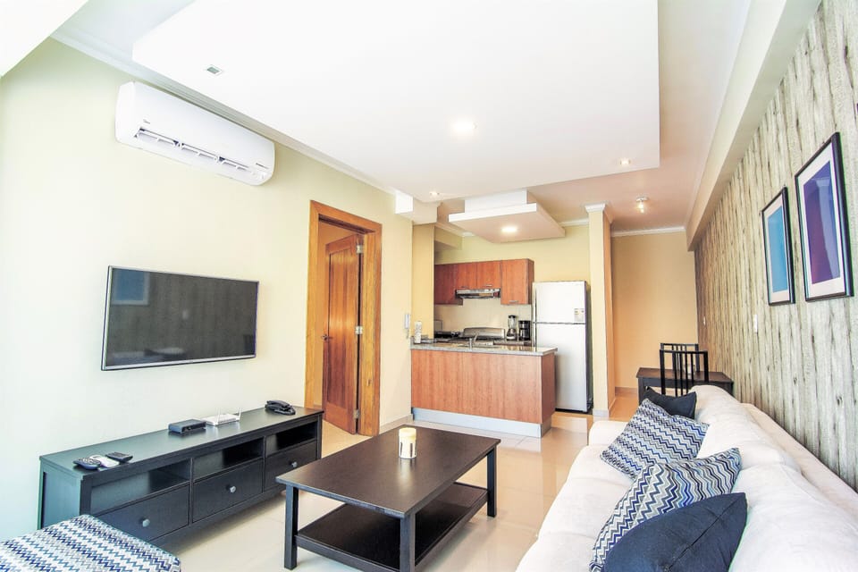 The spacious living room