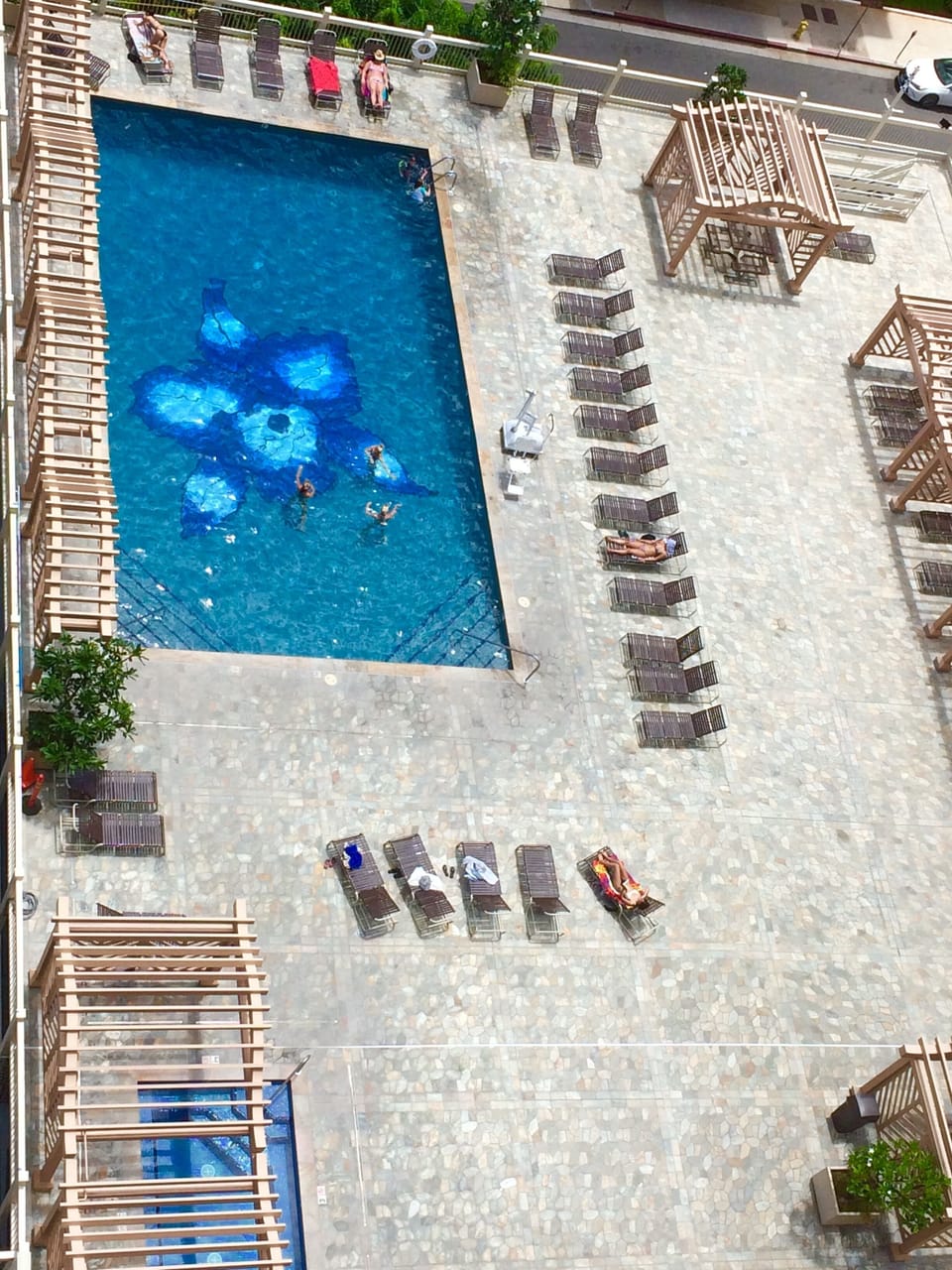 Pool area with hot tub jacuzzi 