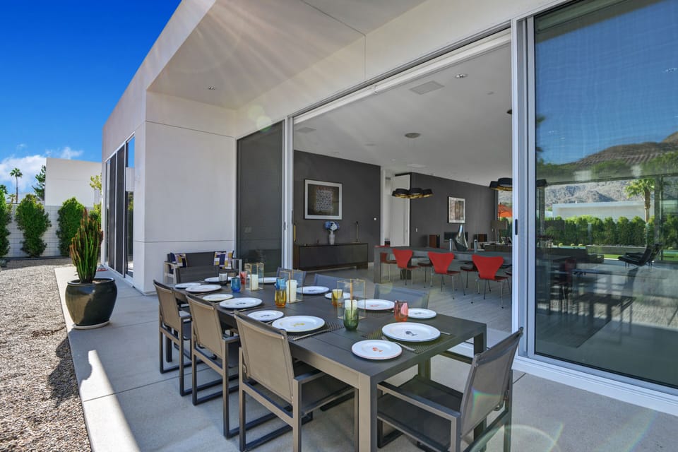 Dining on the patio