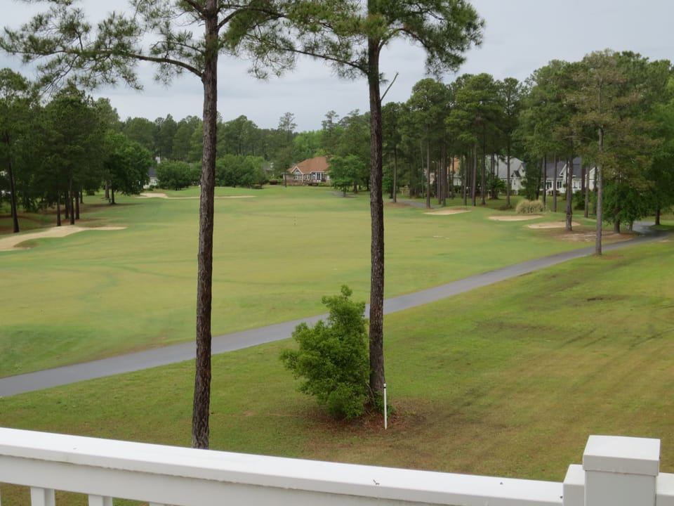 View from our 3rd floor balcony overlooks Brunswick Plantation Golf Course.