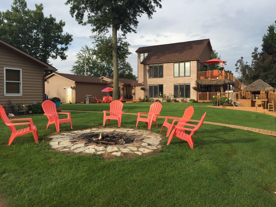 Shared use of the fire pit with other guest of the property.
