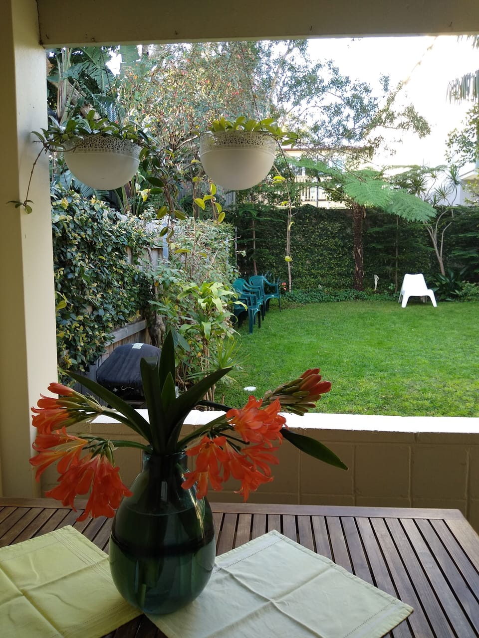 Rear porch - view towards garden