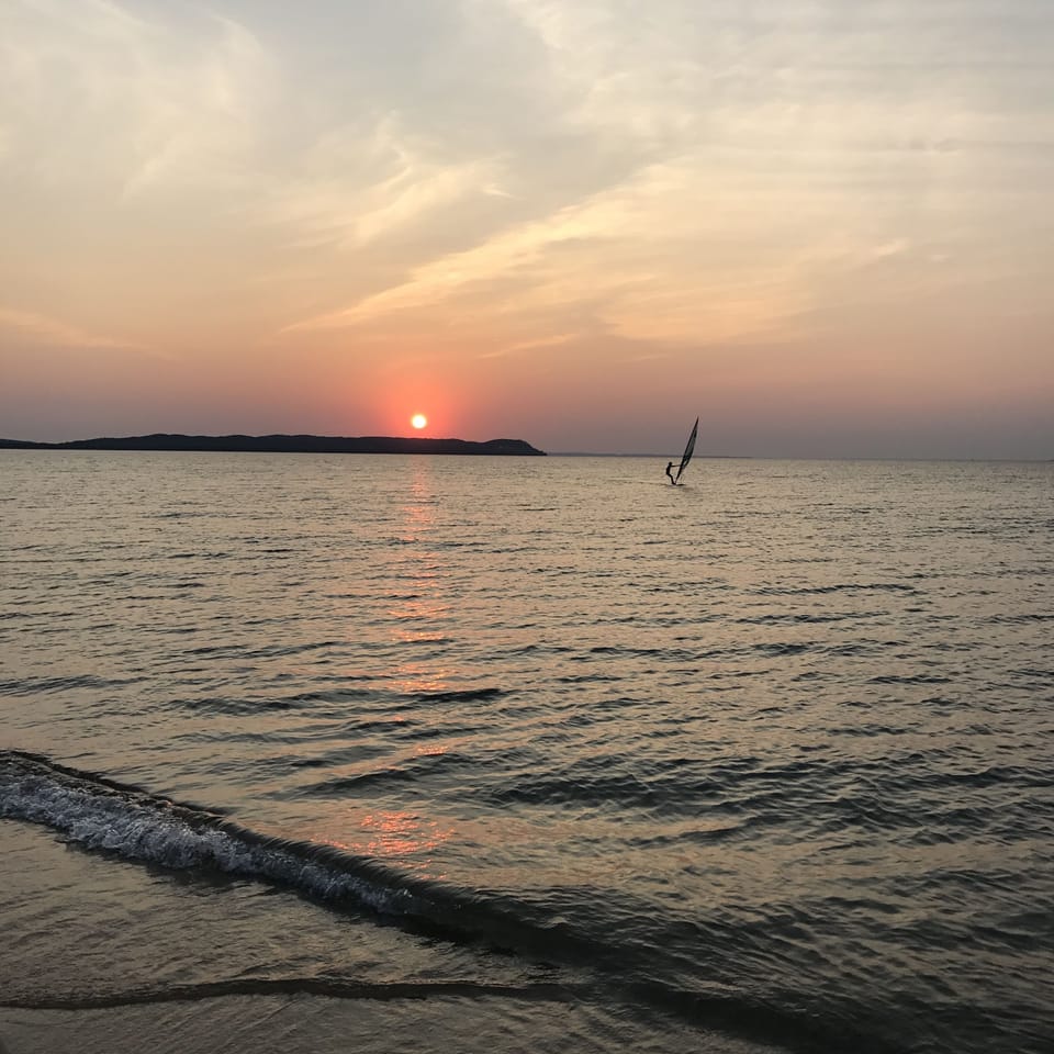 Kiteboarding at Good Harbor Beach on Lake Michigan 3 miles from condo.