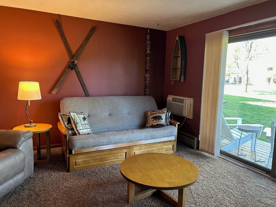 Full sized futon sleeps 2 people.