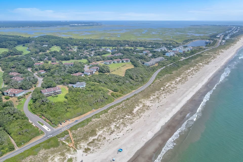 Aerial of Caswell Dunes Condominiums / Beach