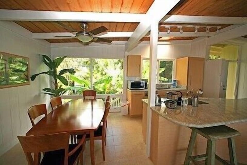 Dining area and kitchen.