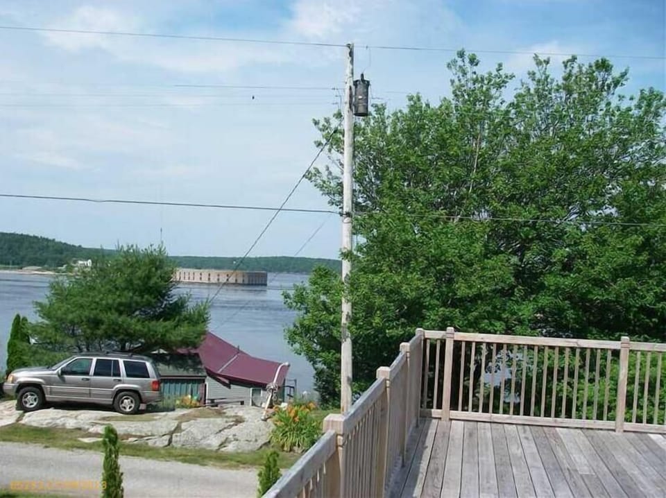 View from wrap-around deck with gas grill