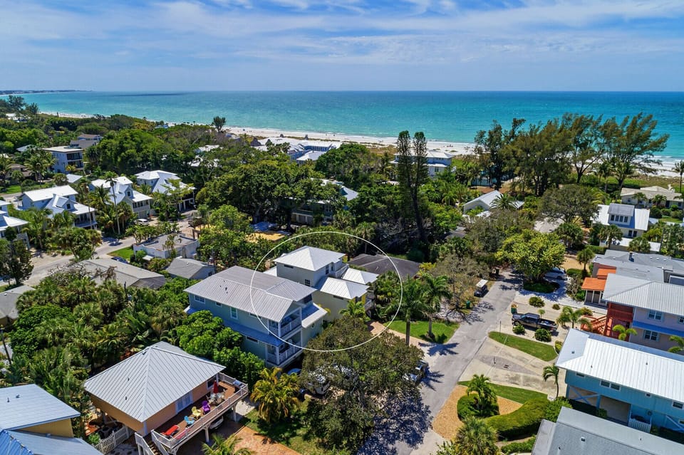 Villa Marianne aerial view looking West
