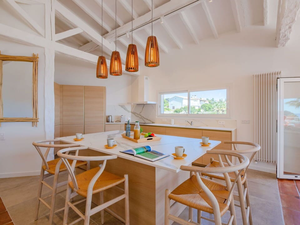 Table, Furniture, Window, Wood, Orange, Cabinetry, Chair, Kitchen, Interior Design, Countertop