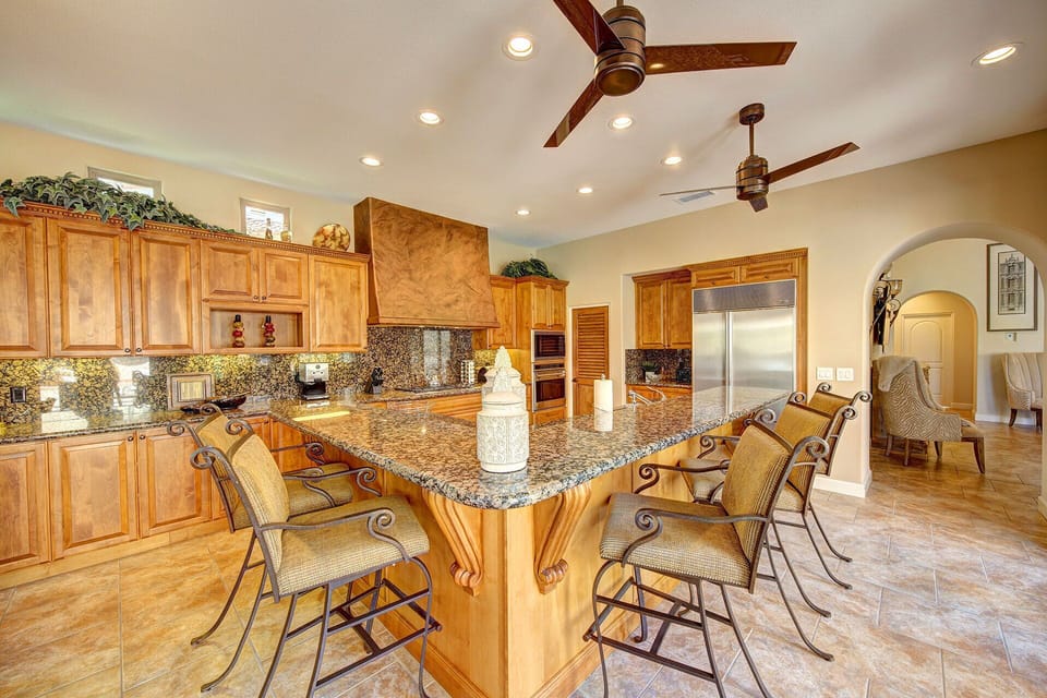 Barstools at kitchen island
