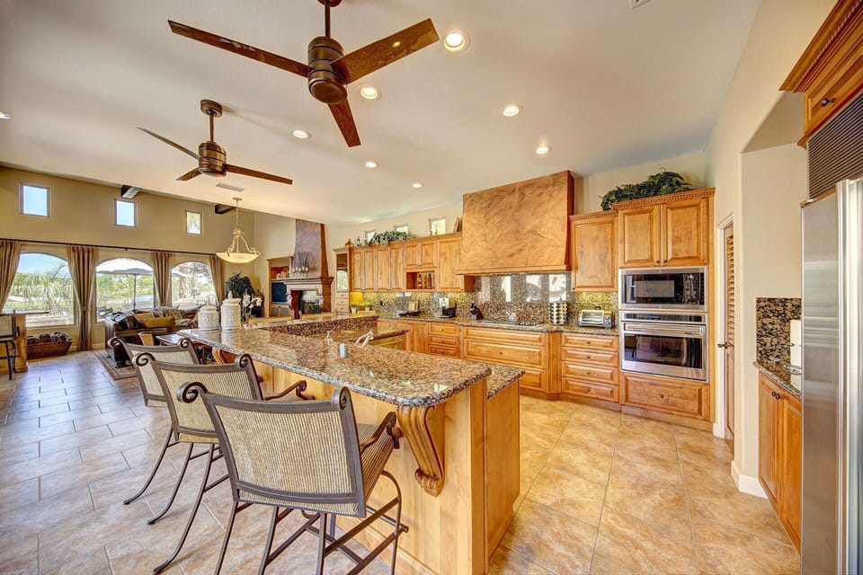 Barstools at kitchen island