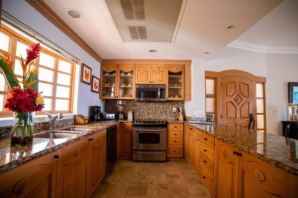 Furnished kitchen ready for food prep