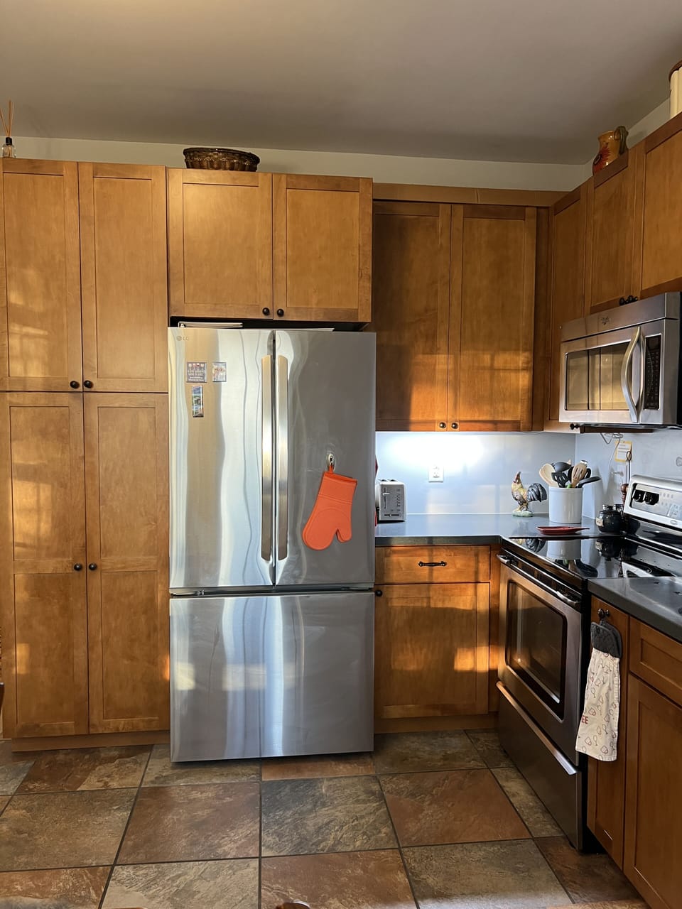 Well stocked kitchen.