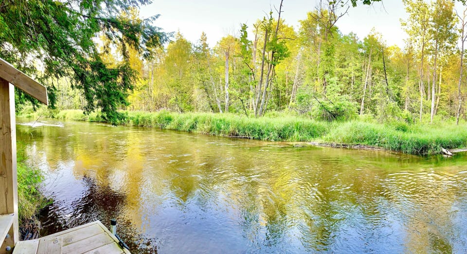 Our Betsie River frontage. Perfect for Kayaking & Salmon/Trout/Steelhead fishing