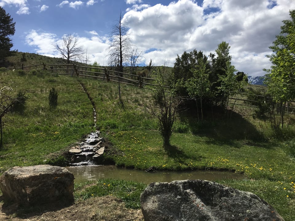 Fish pond with waterfall 