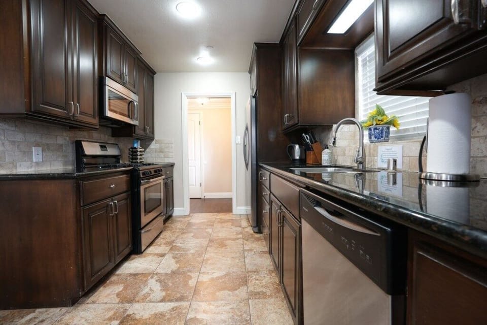 Custom Kitchen with Stainless Steel Appliances