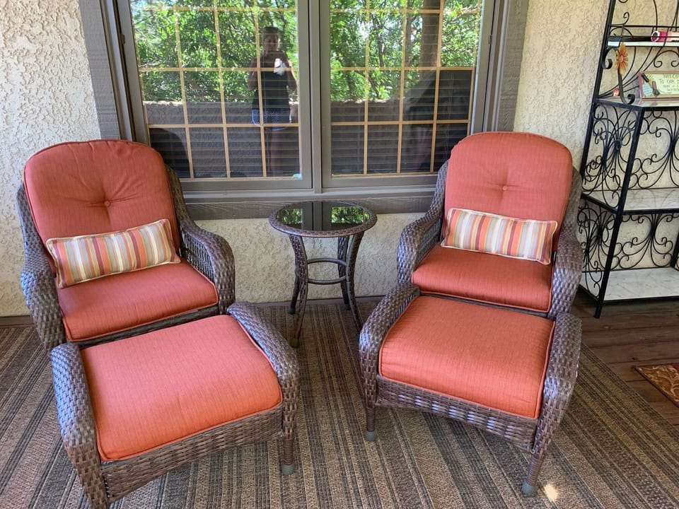 Covered Deck off Formal Living Room (Patio furniture / BBQ Grill)