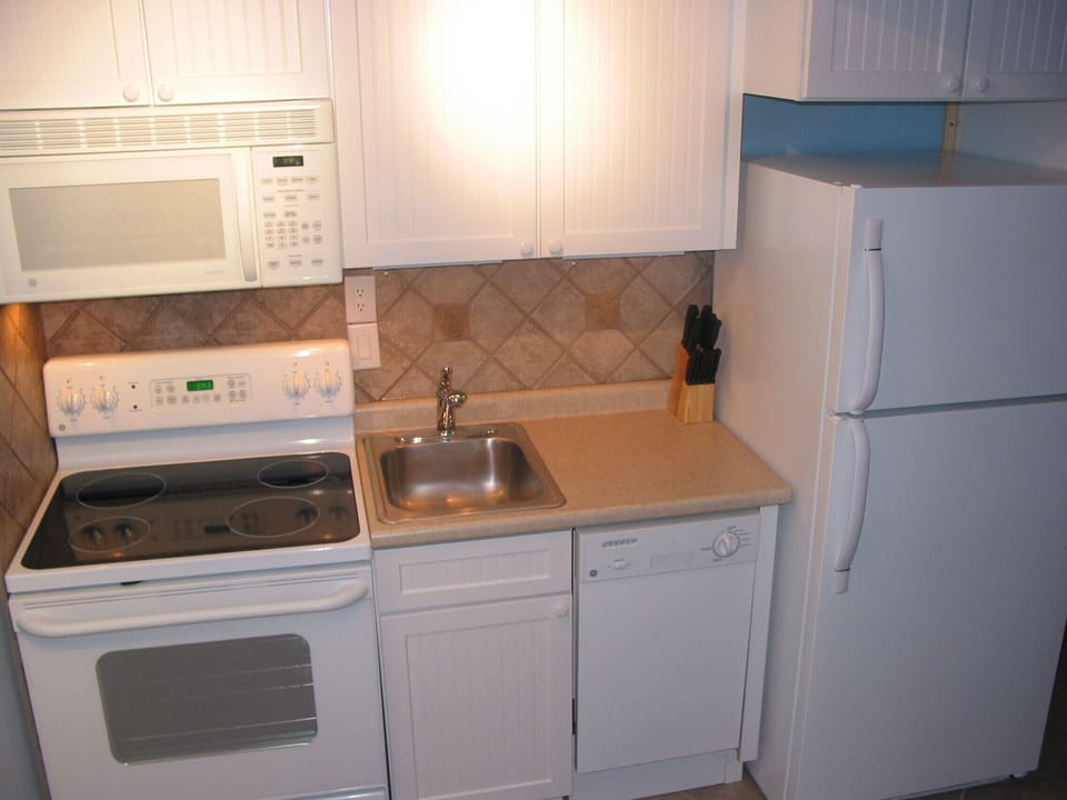 Fully stocked kitchen. 