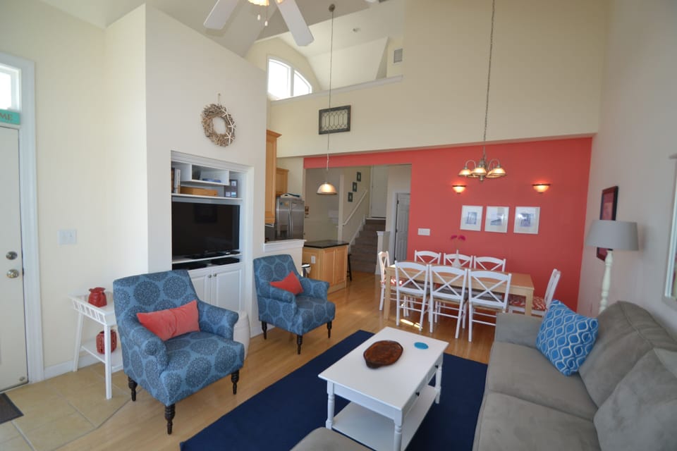 Soaring ceilings, bright and airy.