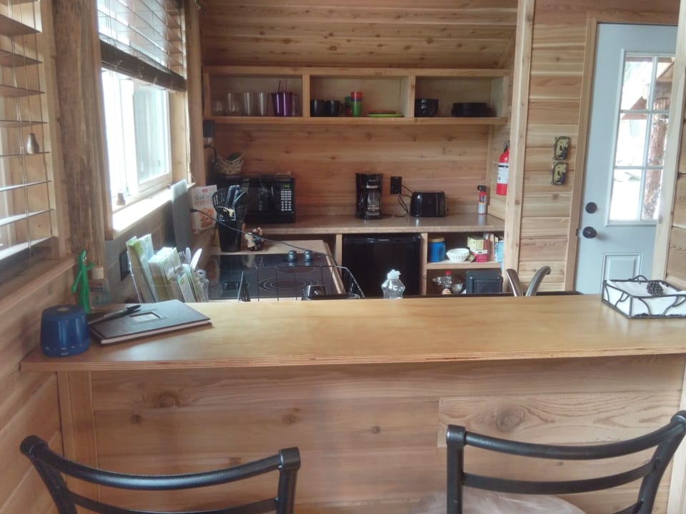 Completely stocked kitchen perfect for any small family wanting to eat in.