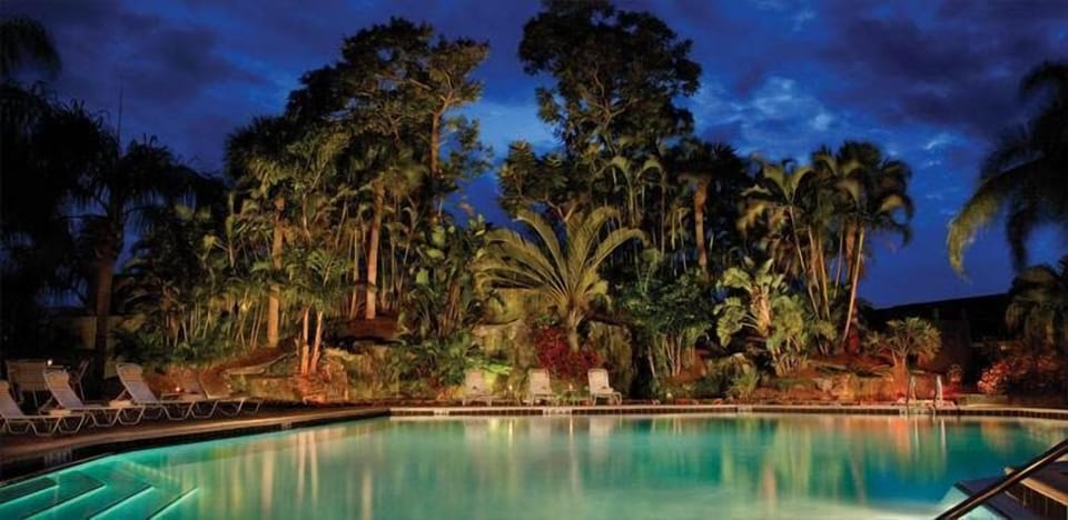 Our pool at night
